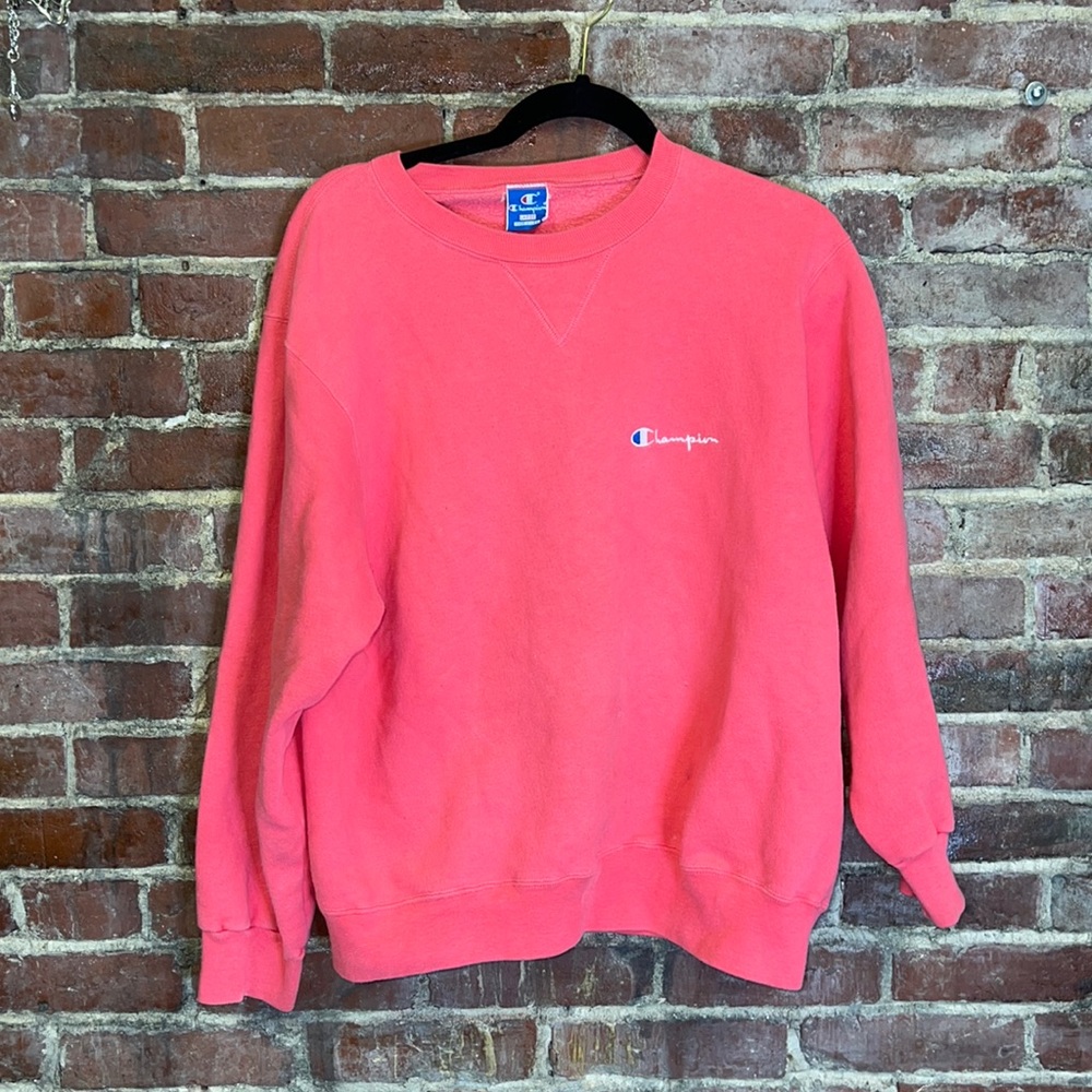 Champion pink lemonade made in the USA size Large Crewneck unisex vintage VTG
